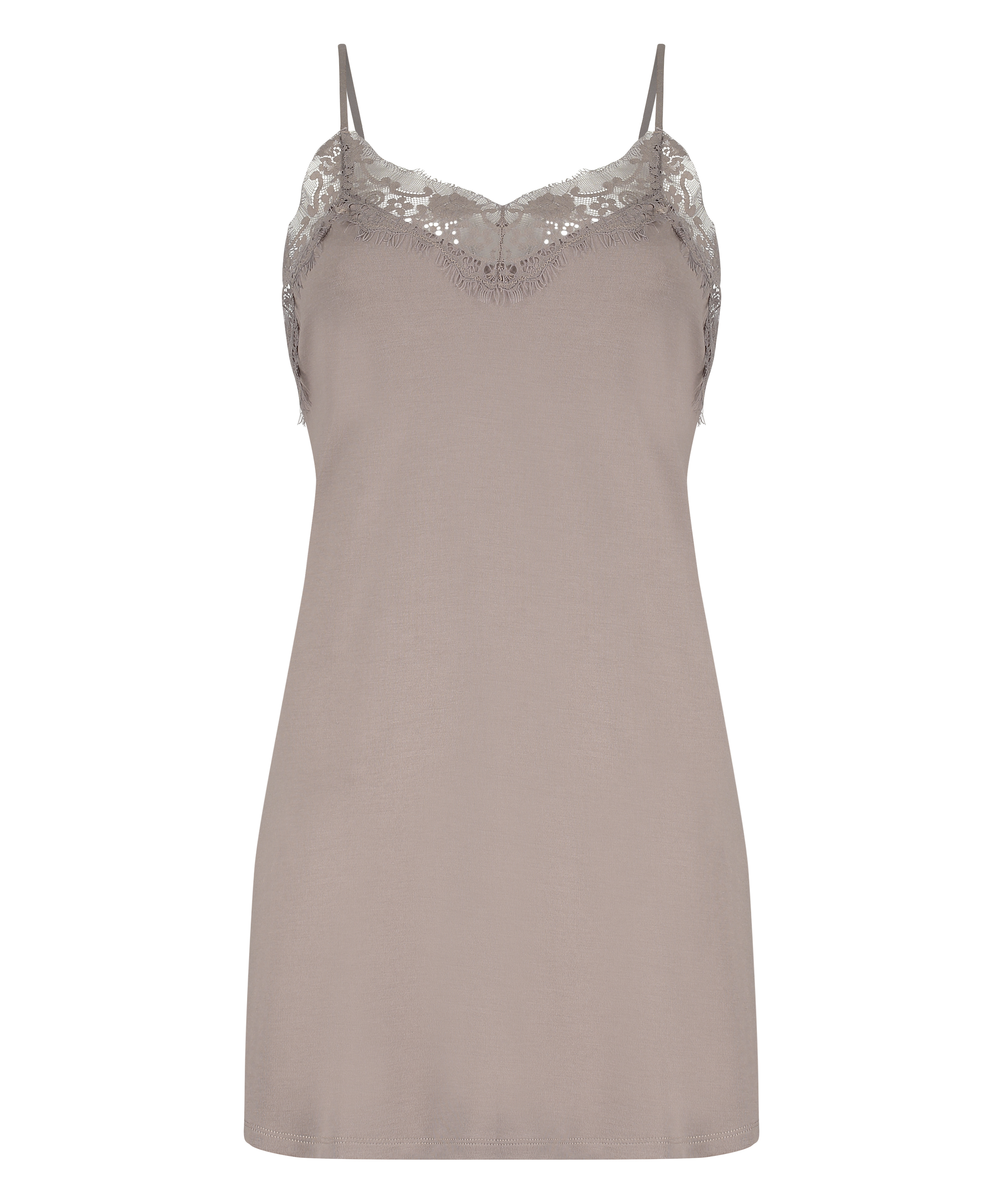 Modalkjole med blonder, Brown, main