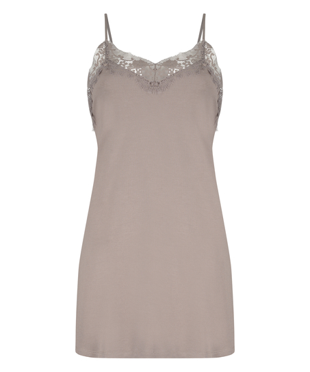 Modalkjole med blonder, Brown