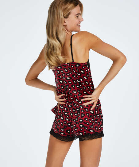 Cami Velour Lace, r&oslash;d