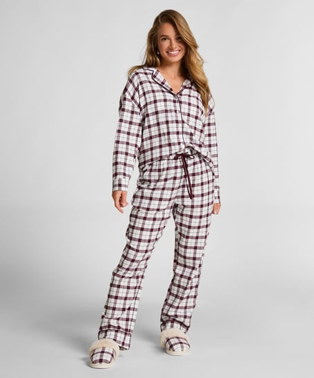 Petite pyjamasbukser af Flannel, Hvid