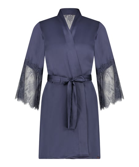 Kimono Satin Lily, blå