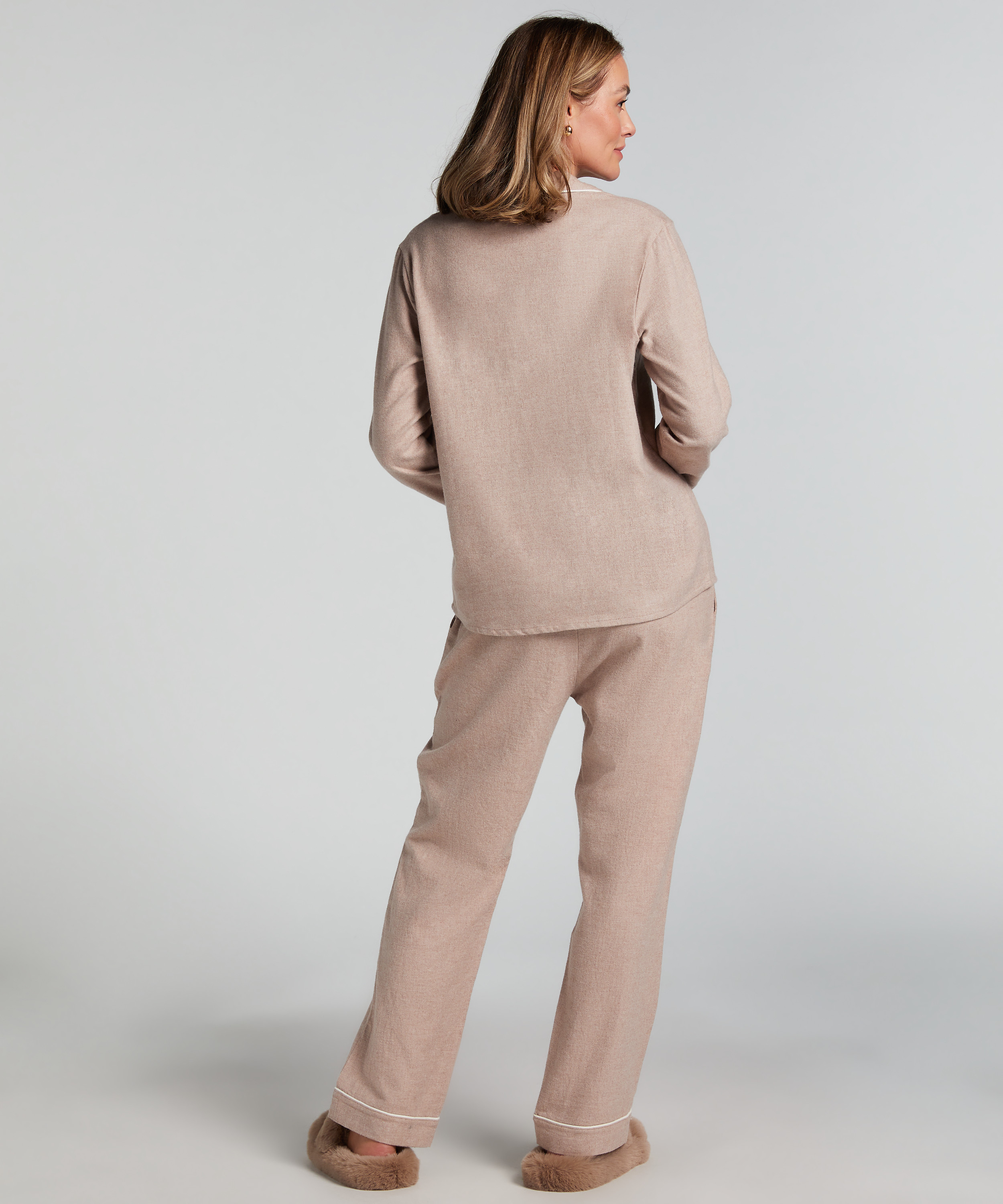 Pyjamastop Flonel Essentials, Beige, main