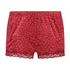 Shorts velour Lace, R&oslash;d