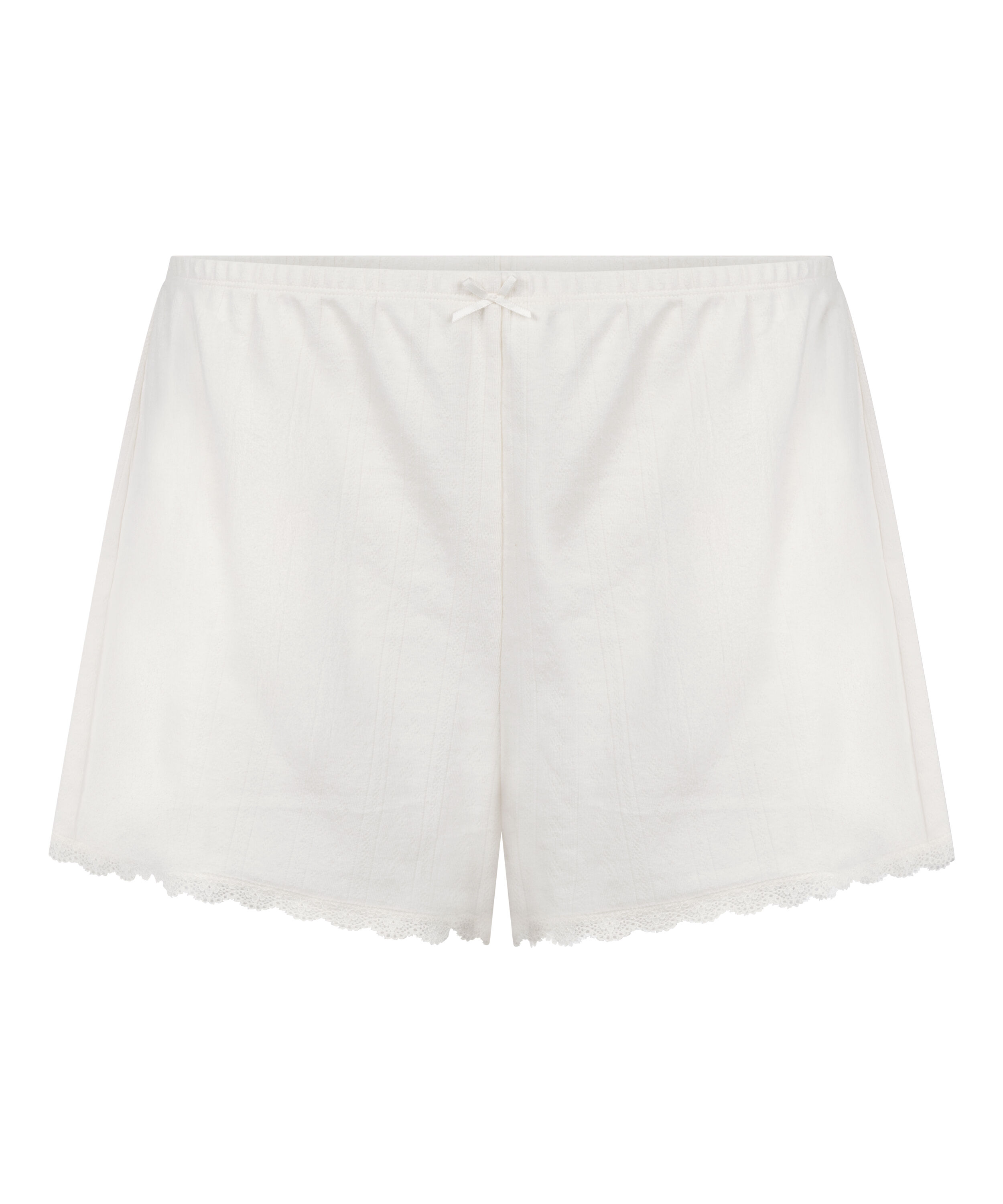 Pointelle shorts, Hvid