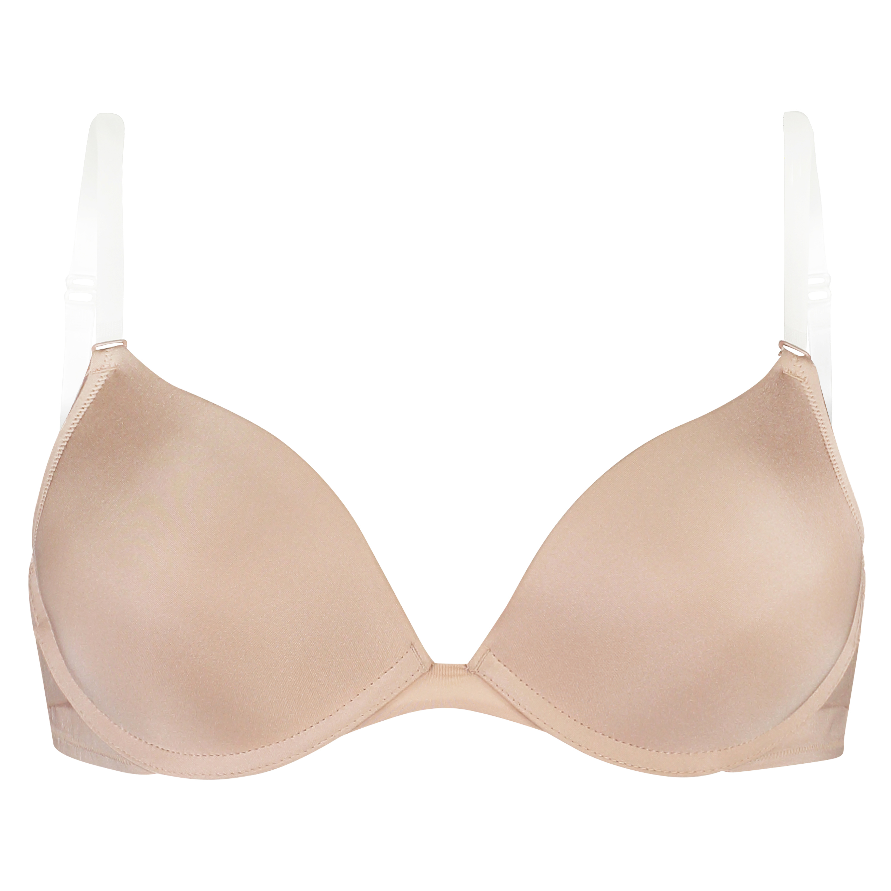 Formstøbt stropløs push-up bøjle-bh Transparant Back, Beige, main
