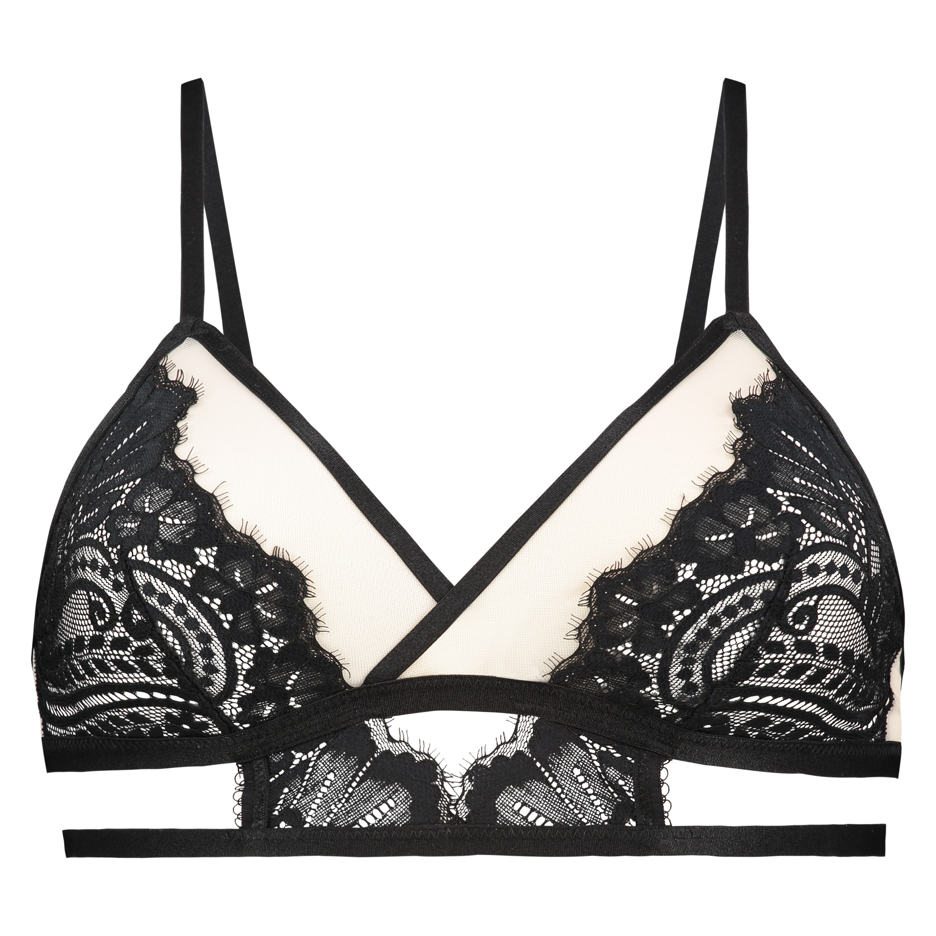 Bella trekant-bralette, Sort, main