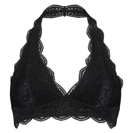 Halter Lace bralette, Sort
