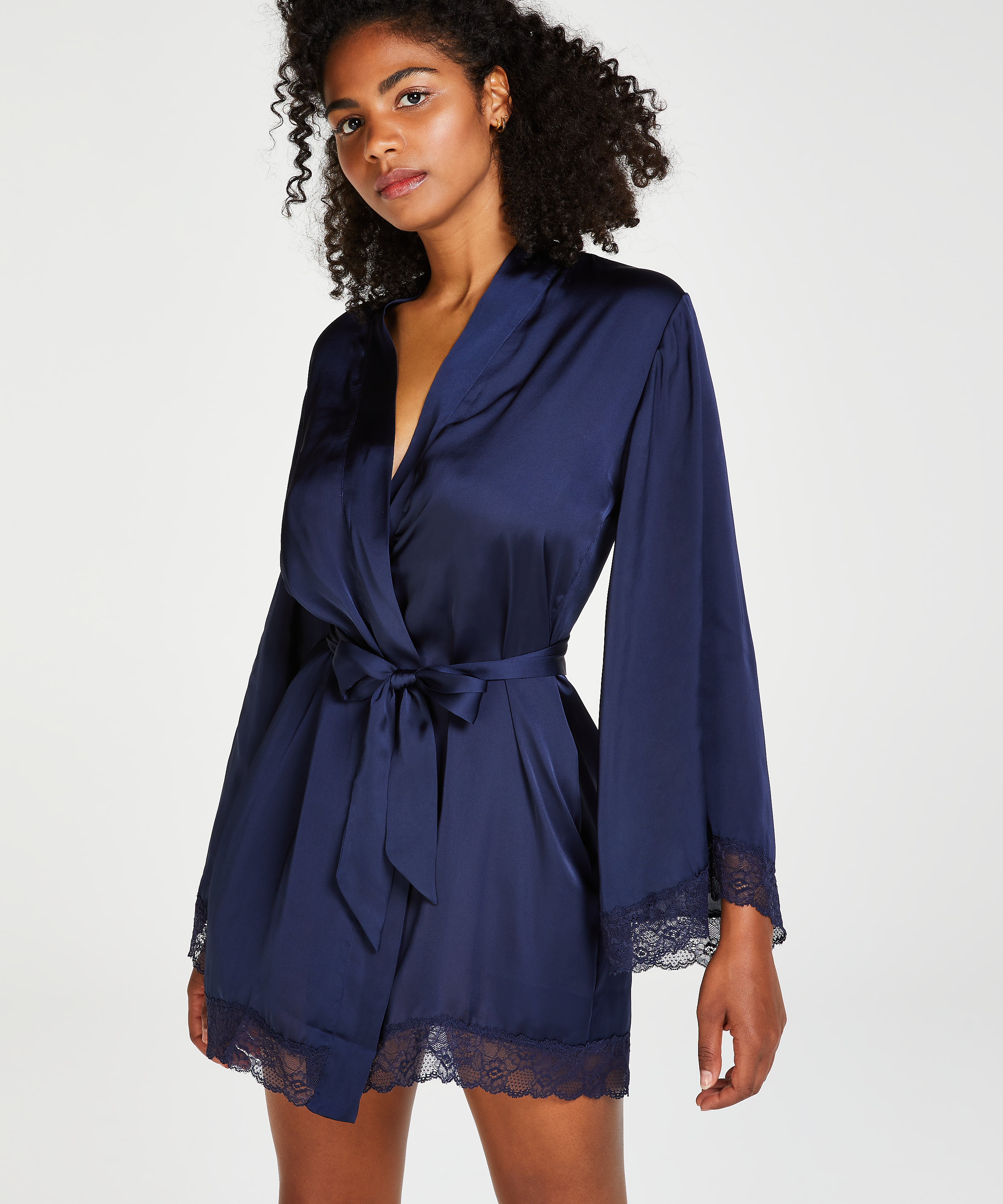 Petite Kimono satin Meili, Bl&aring;, main