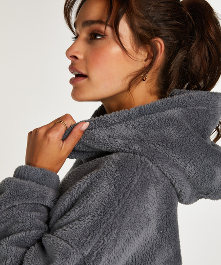 Snuggle fleece loungekjole, gr&oslash;n