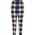 Twill Check Cuff pyjamasbukser, blå