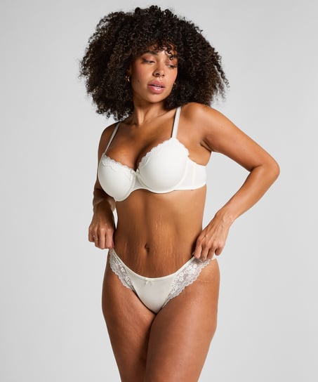 Caro brasiliansk trusse med høj benudskæring, Hvid