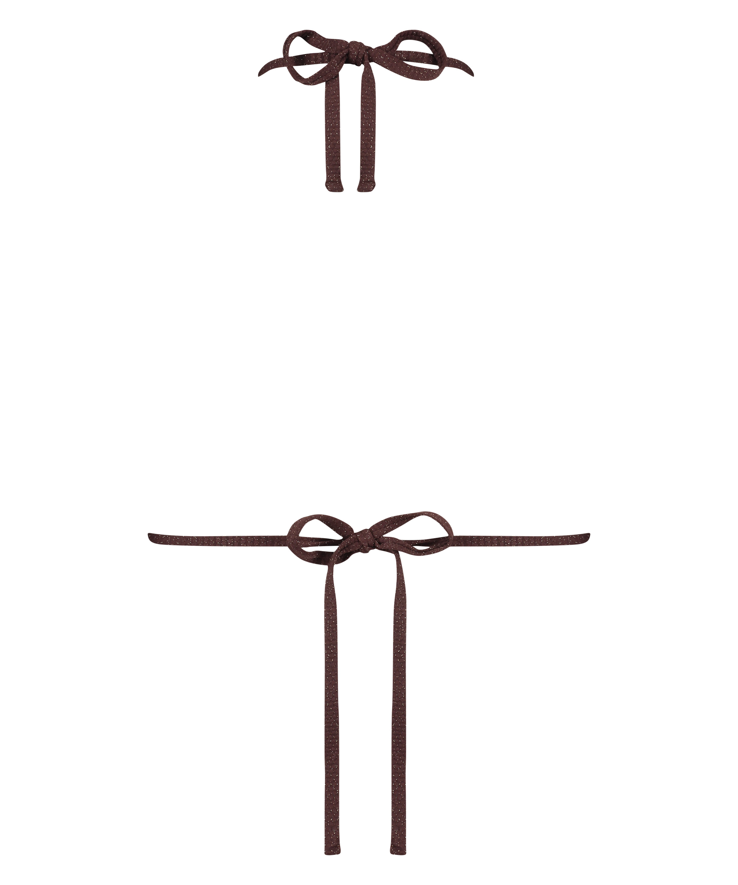 Trekantsbikinitop Scallop Lurex, Brun, main