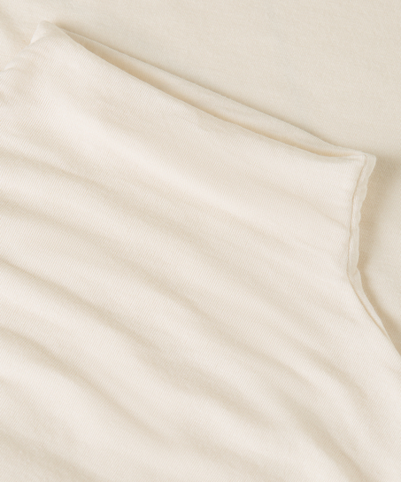 super soft rullekrave bluse med cashmere, Hvid