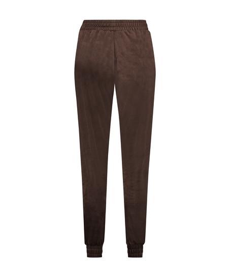 Velourjoggingbukser Pintuck, Brun