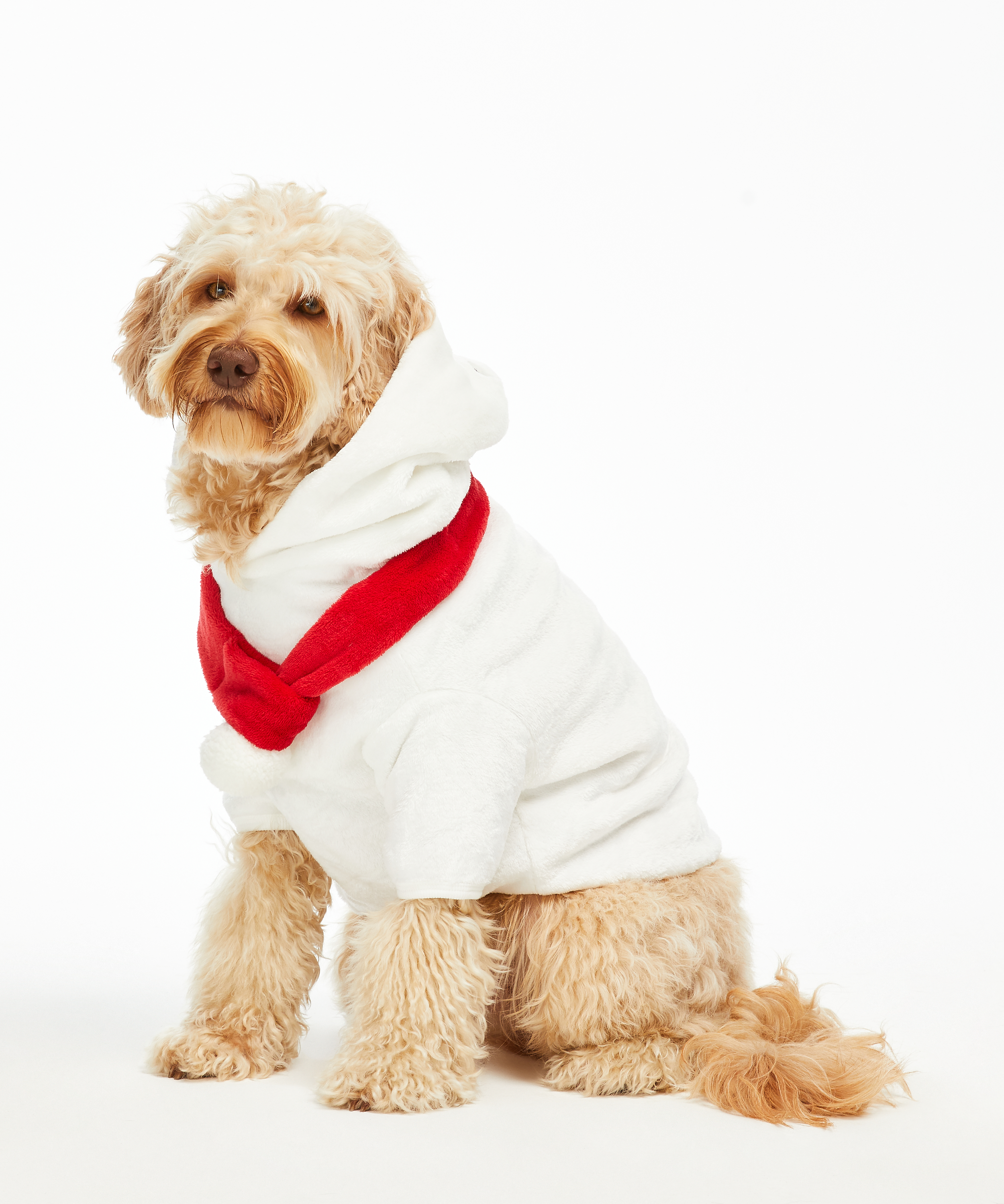 Fleece hunde-onesie, hvid, main