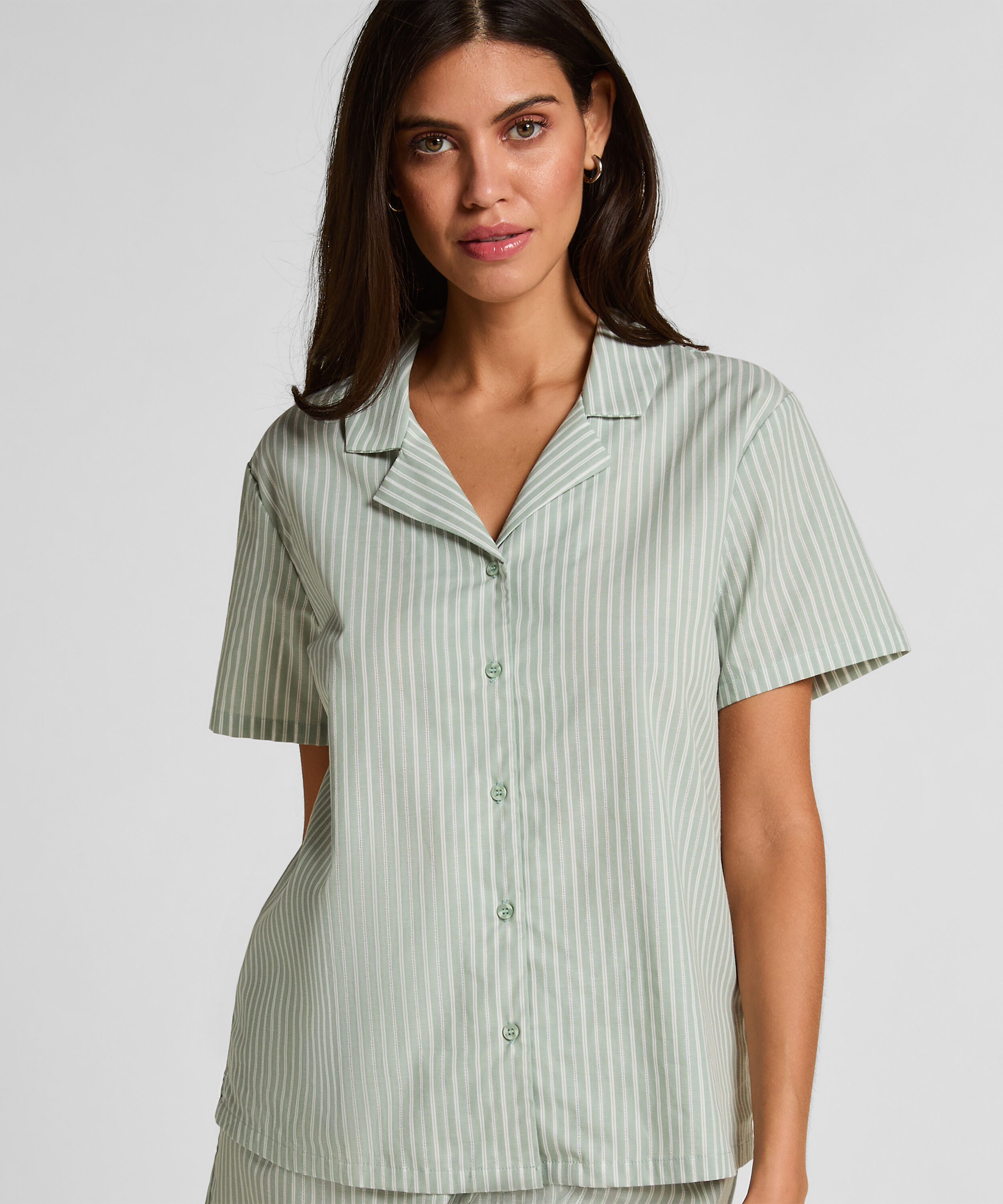 Jakke i vævet stof med striber