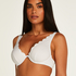 Ikke-formstøbt bikinitop med bøjle Scallop, hvid