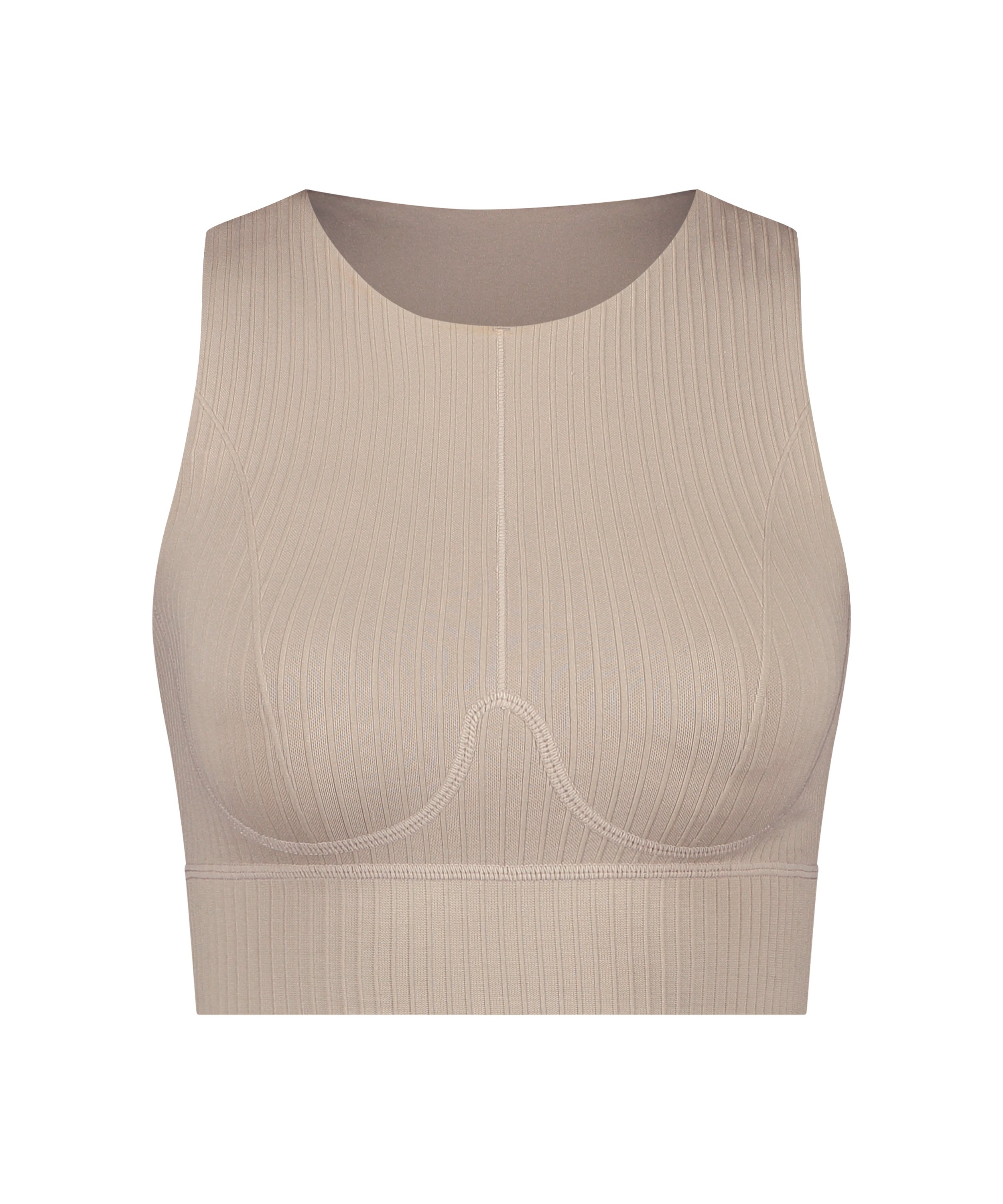 HKMX sømløs sports-bh, Beige, main