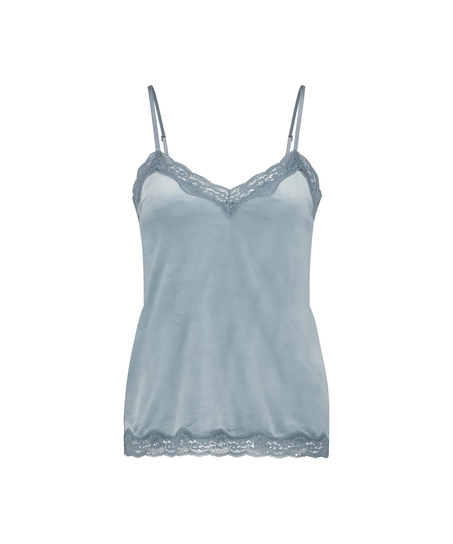 Cami top Velours Lace, Bl&aring;