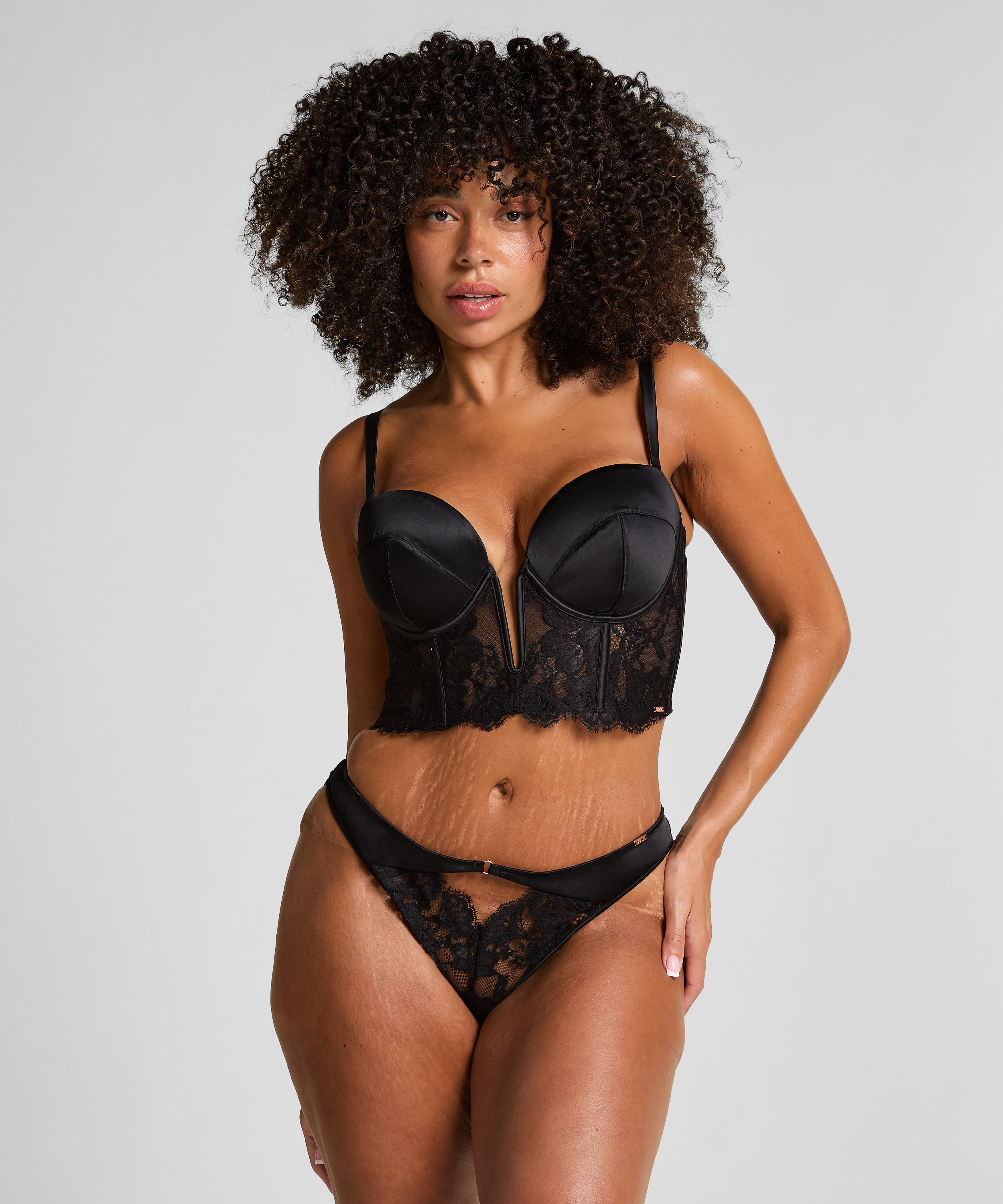 Grace mini-bustier, Sort, main