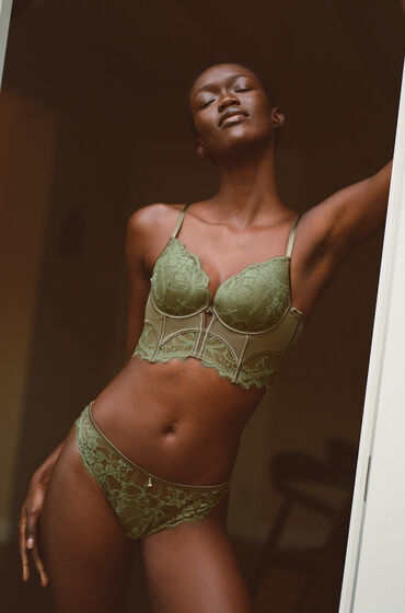 Hunkemöller Prina Polstret Bøjle-Longline BH Grøn