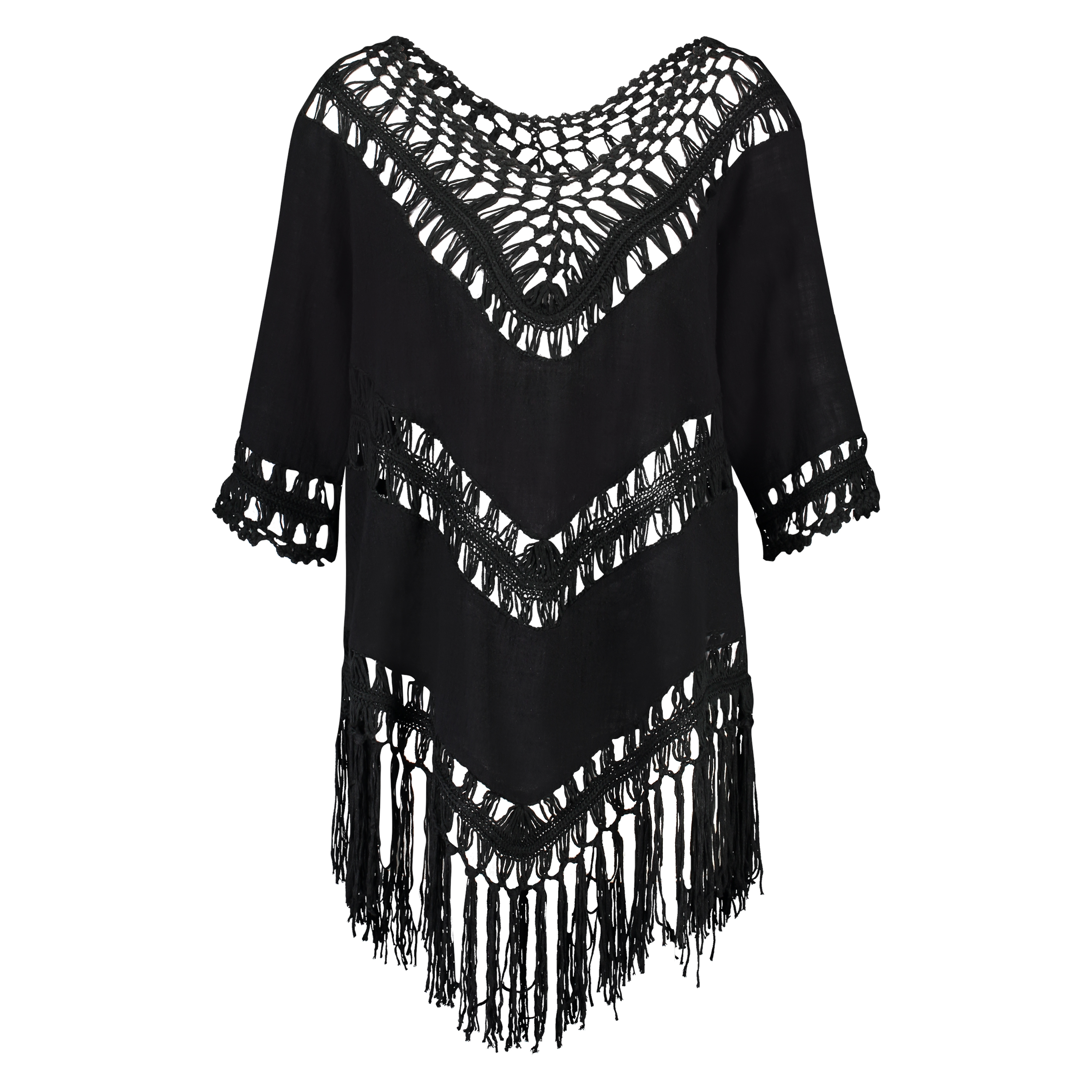 Fringe tunika, Sort, main