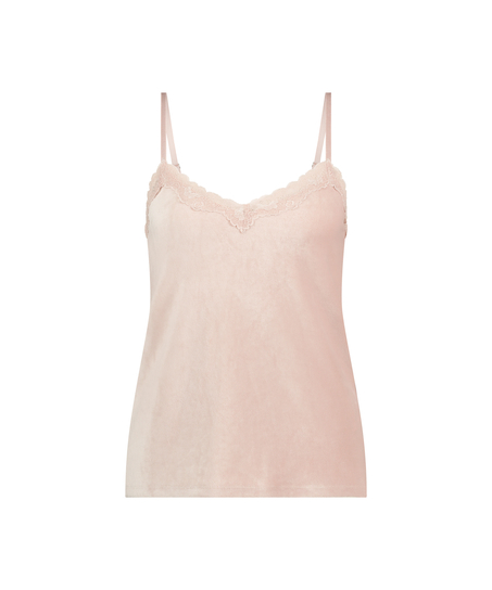 Cami top Rib Velours, Lyser&oslash;d