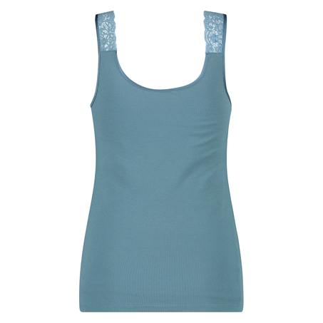Singlet Rib Lace, Gr&oslash;n