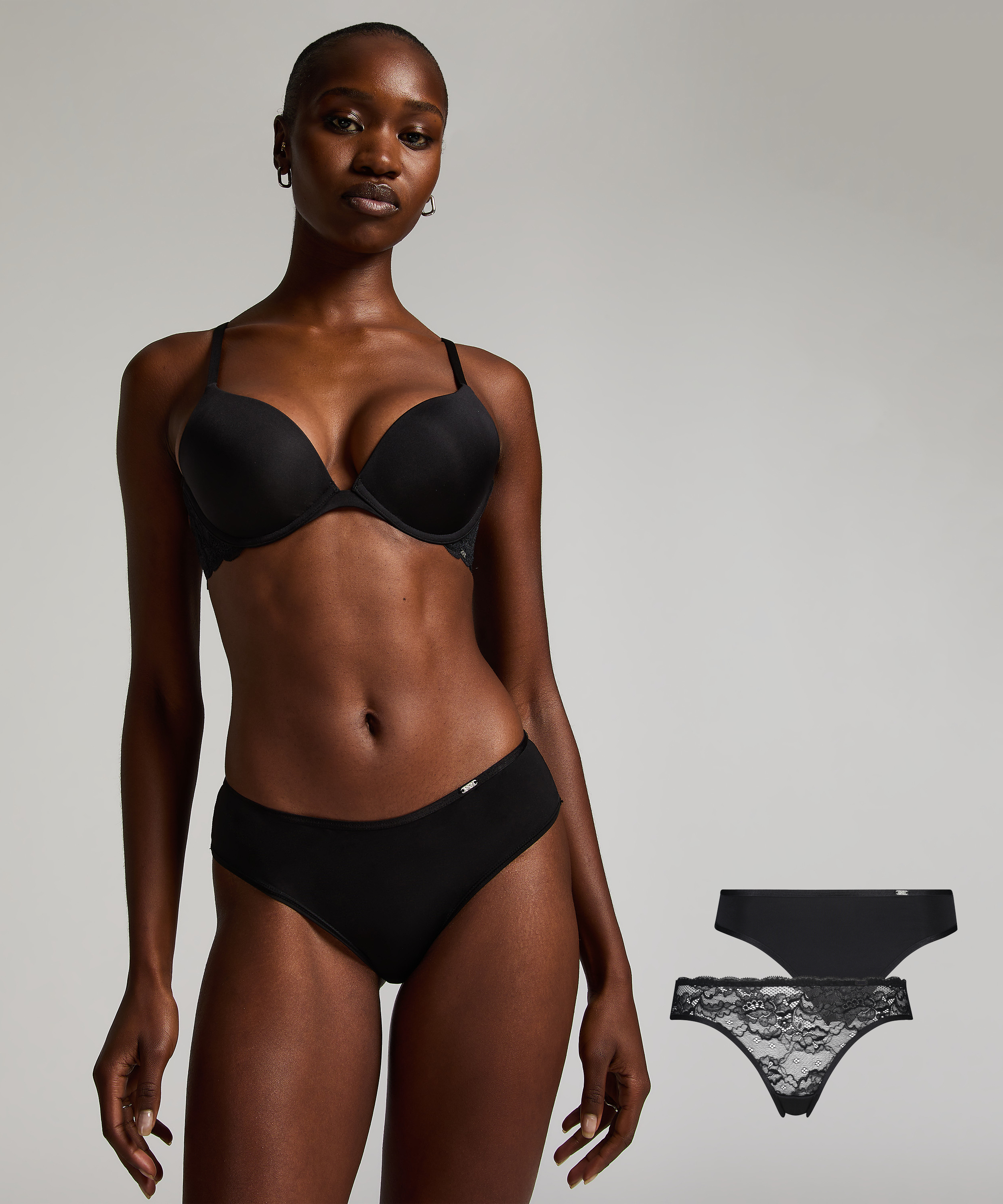 Angie trusser, pakke med 2 stk., Sort, main