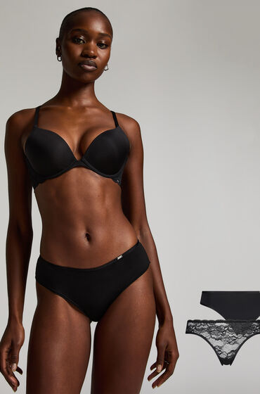 Hunkemöller Angie trusser, pakke med 2 stk. Sort