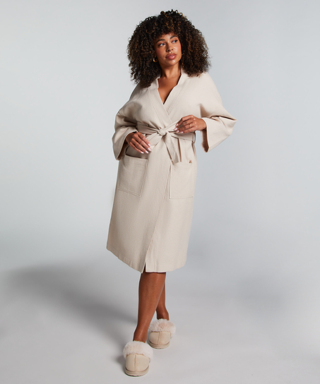 Badekåbe Waffle, Beige