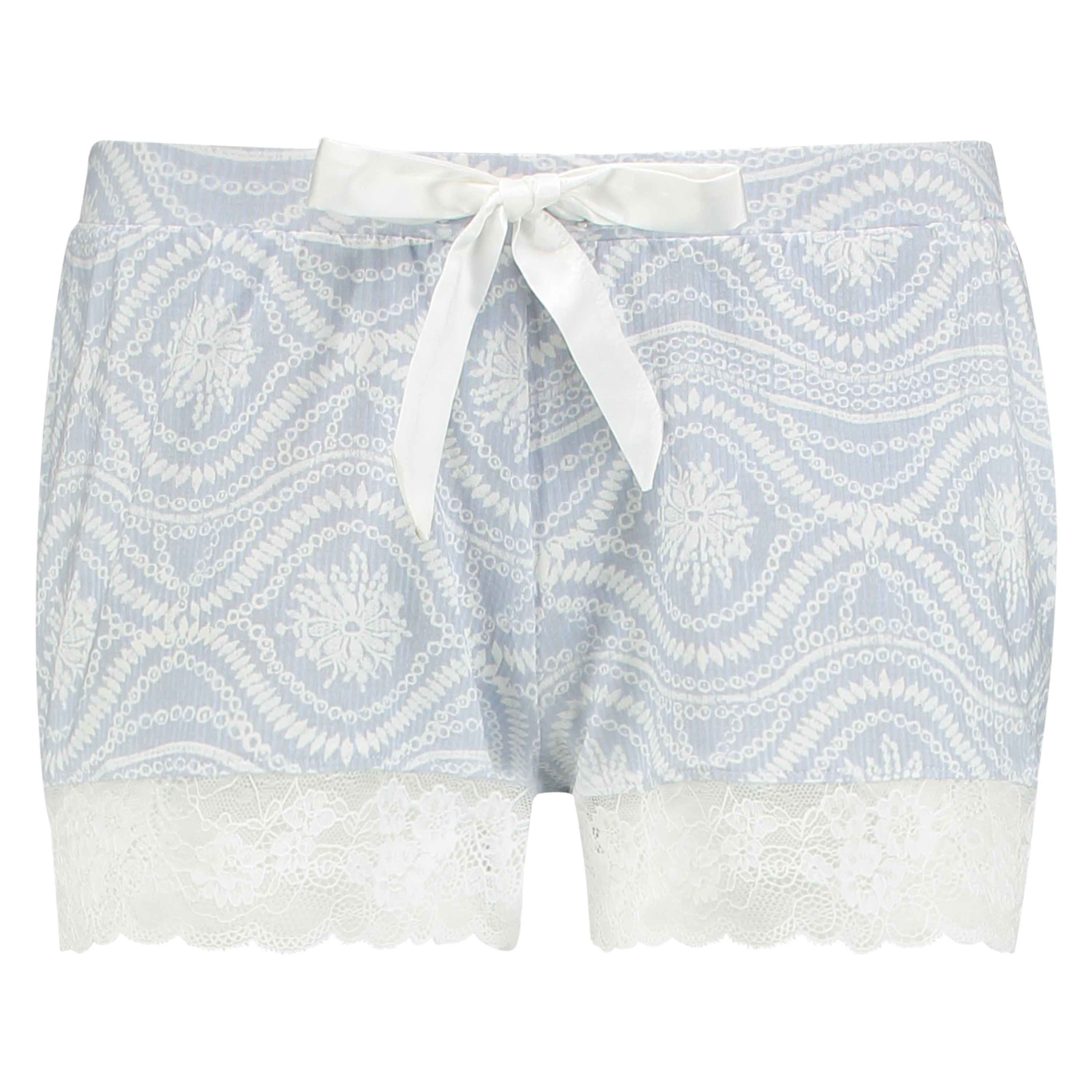 Pyjamasshorts Jersey Lace, Bl&aring;, main