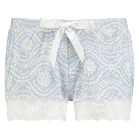 Pyjamasshorts Jersey Lace, Bl&aring;