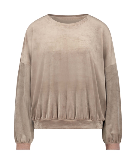 Top velour Lurex, Brun