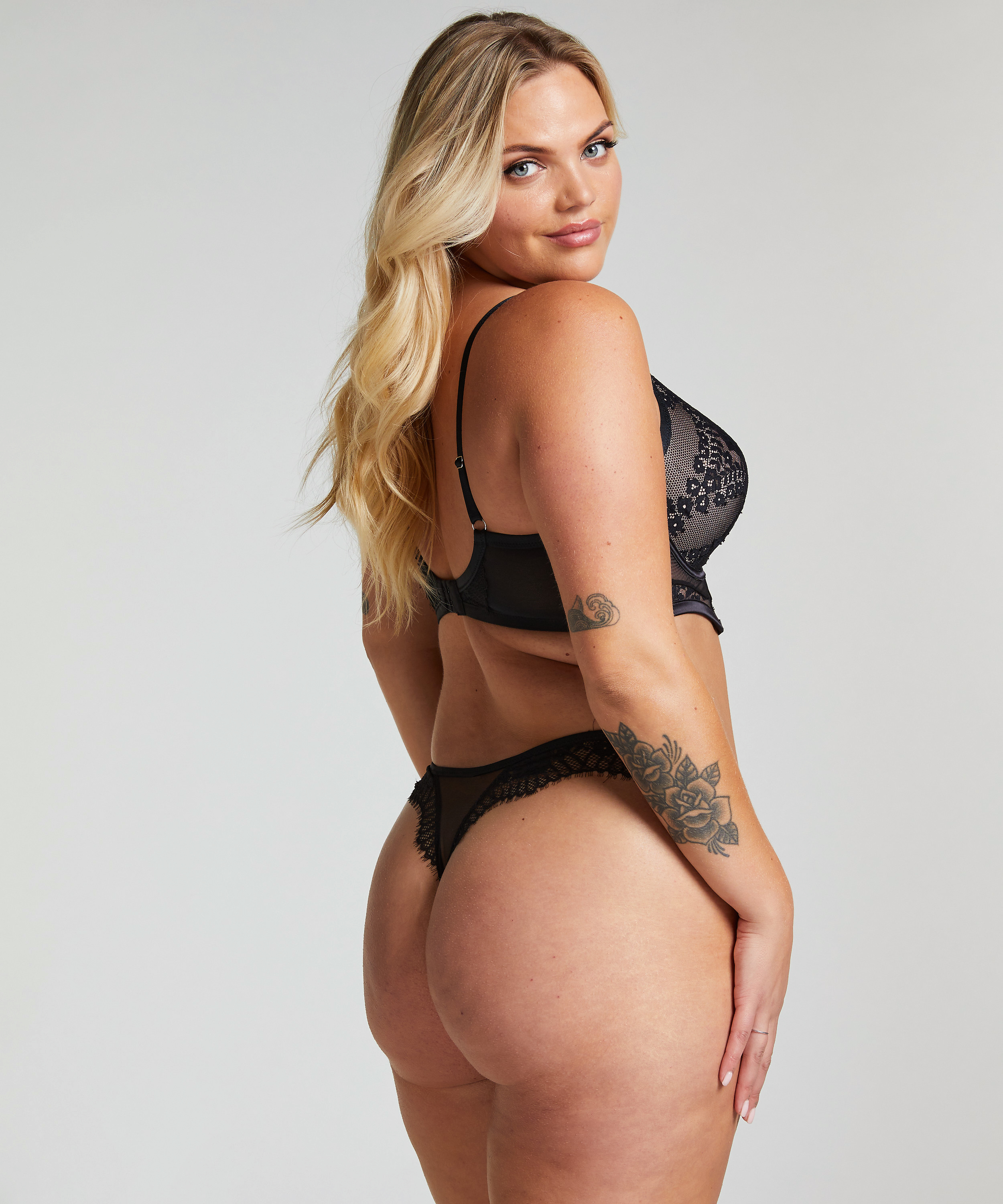 Formstøbt longline push-up-bøjle-bh Daphne, Sort, main