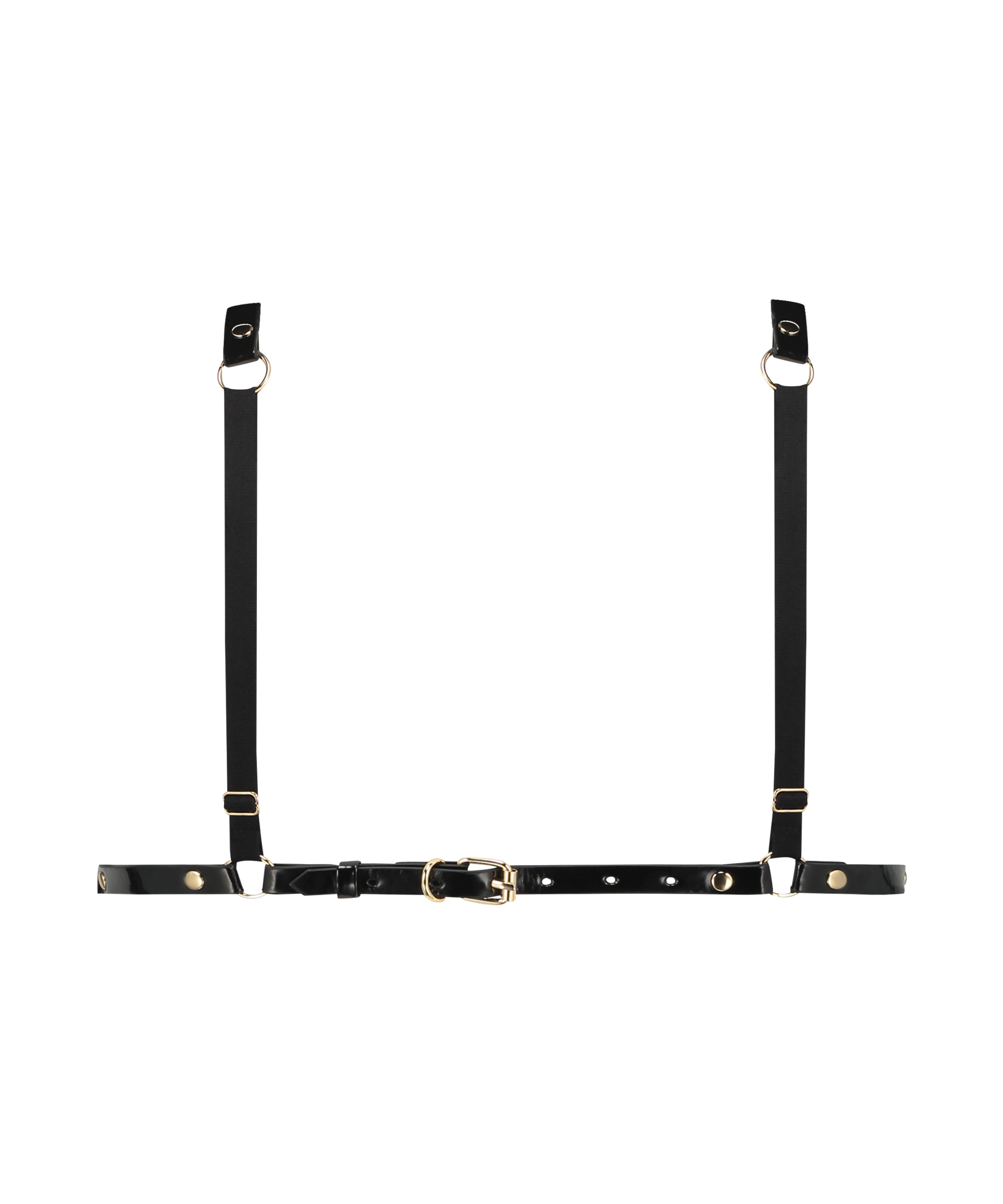 Bralette i kunstlæder, Sort, main