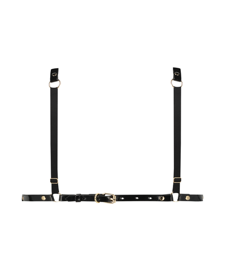 Bralette i kunstlæder, Sort