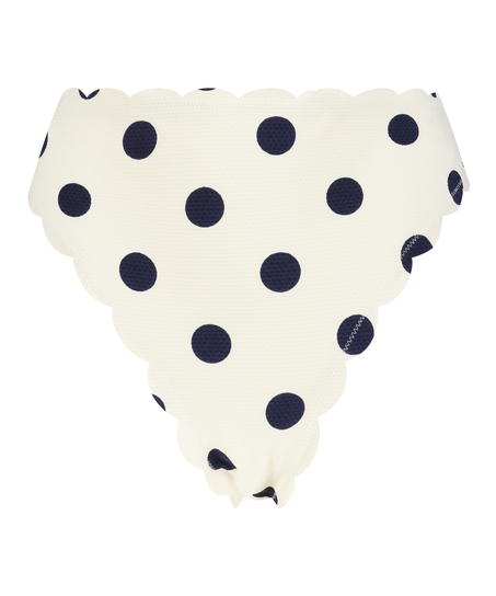 Scallop bikiniunderdel med h&oslash;je ben, hvid