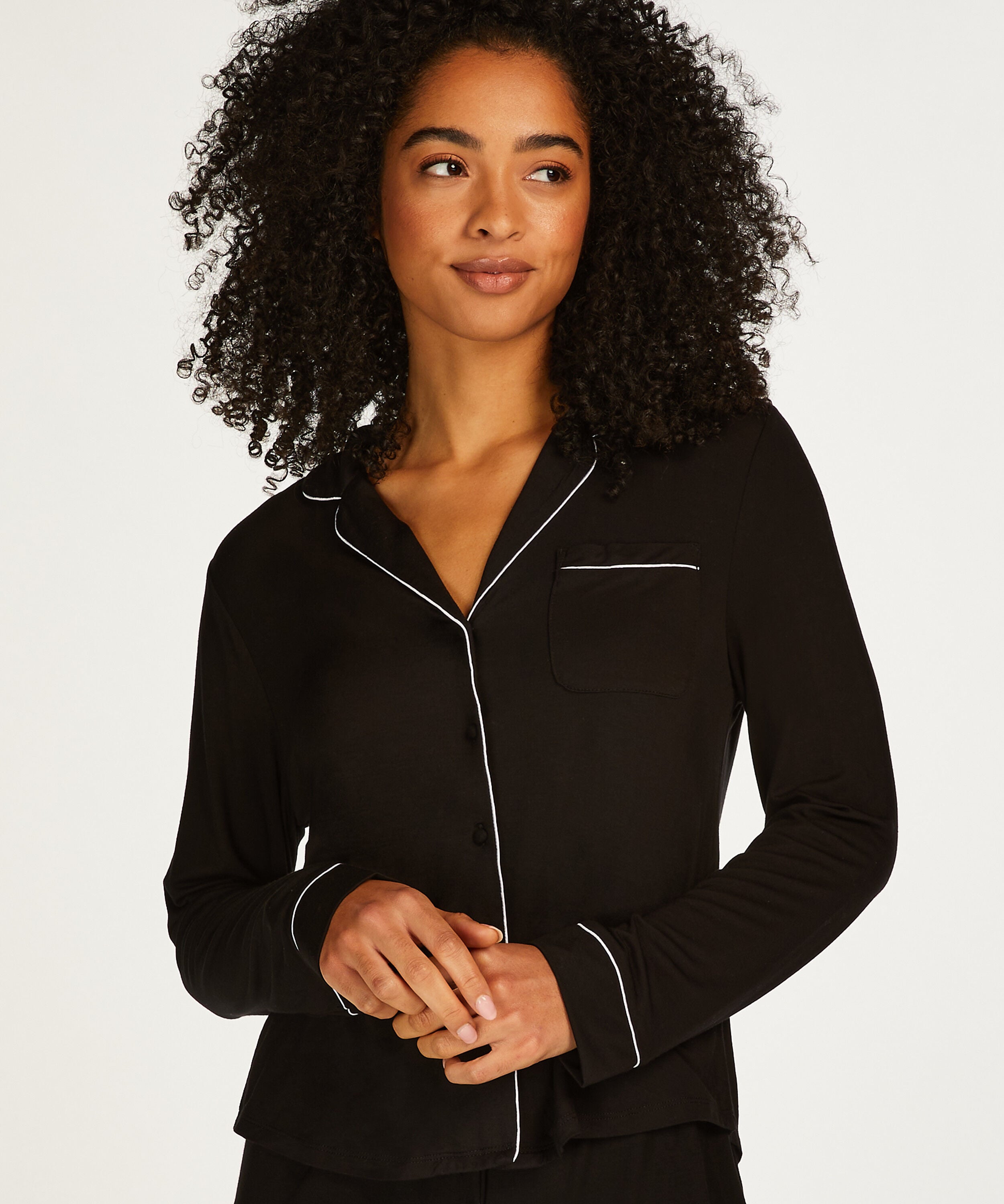Langærmet jerseyjakke Essential, Sort