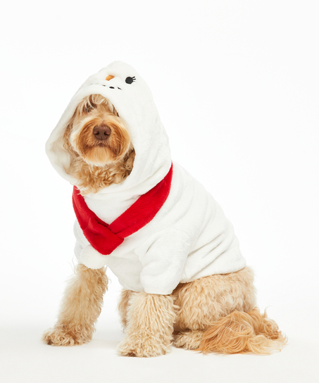 Fleece hunde-onesie, hvid