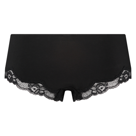 Boxertrusse Secret Lace bomuld, sort