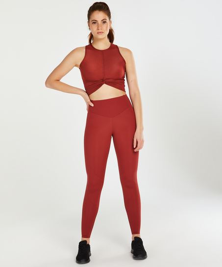 HKMX Sport cropped tank top Twisted Rib, Rød