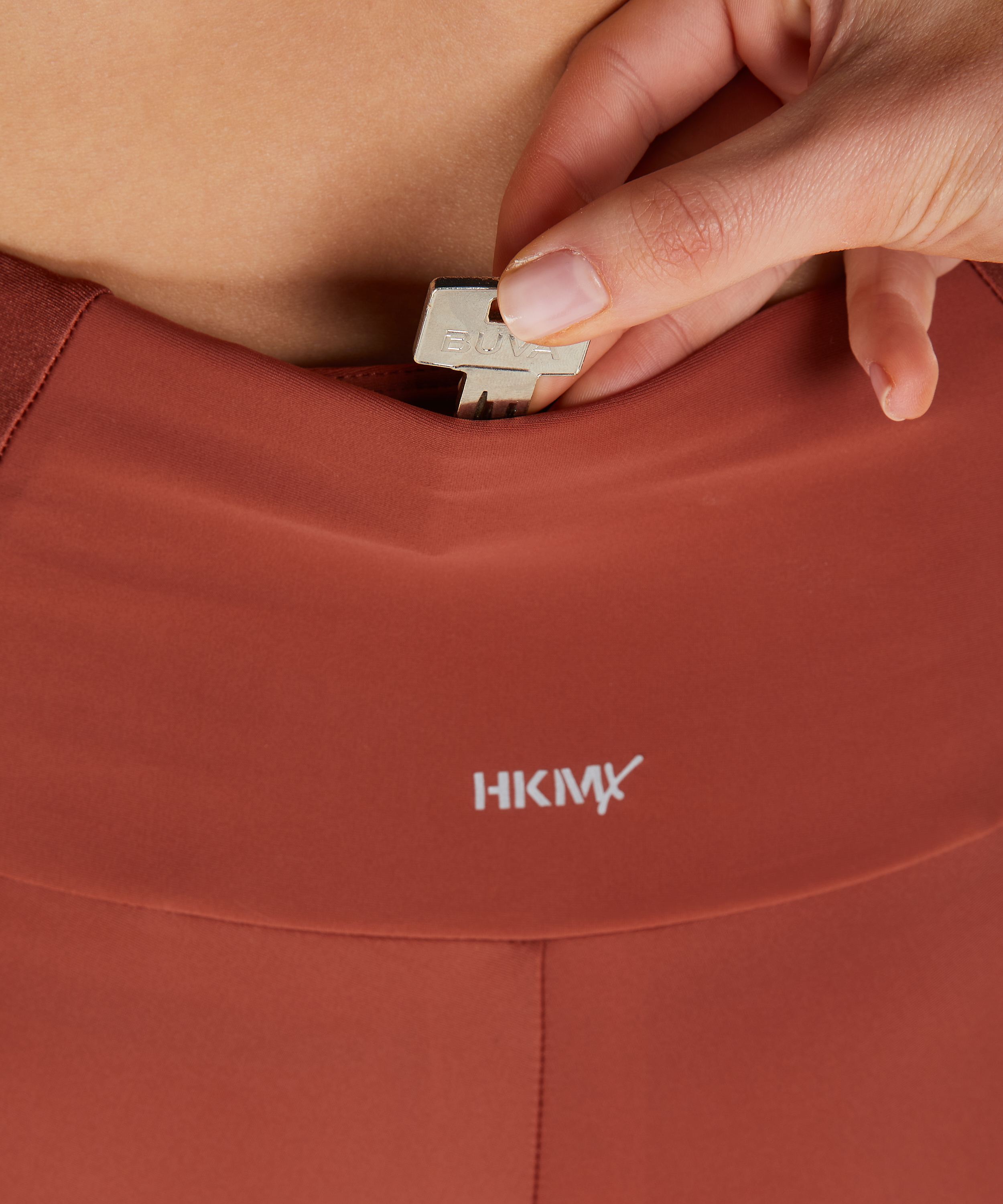 HKMX High waisted sportsleggings Shine On, R&oslash;d, main
