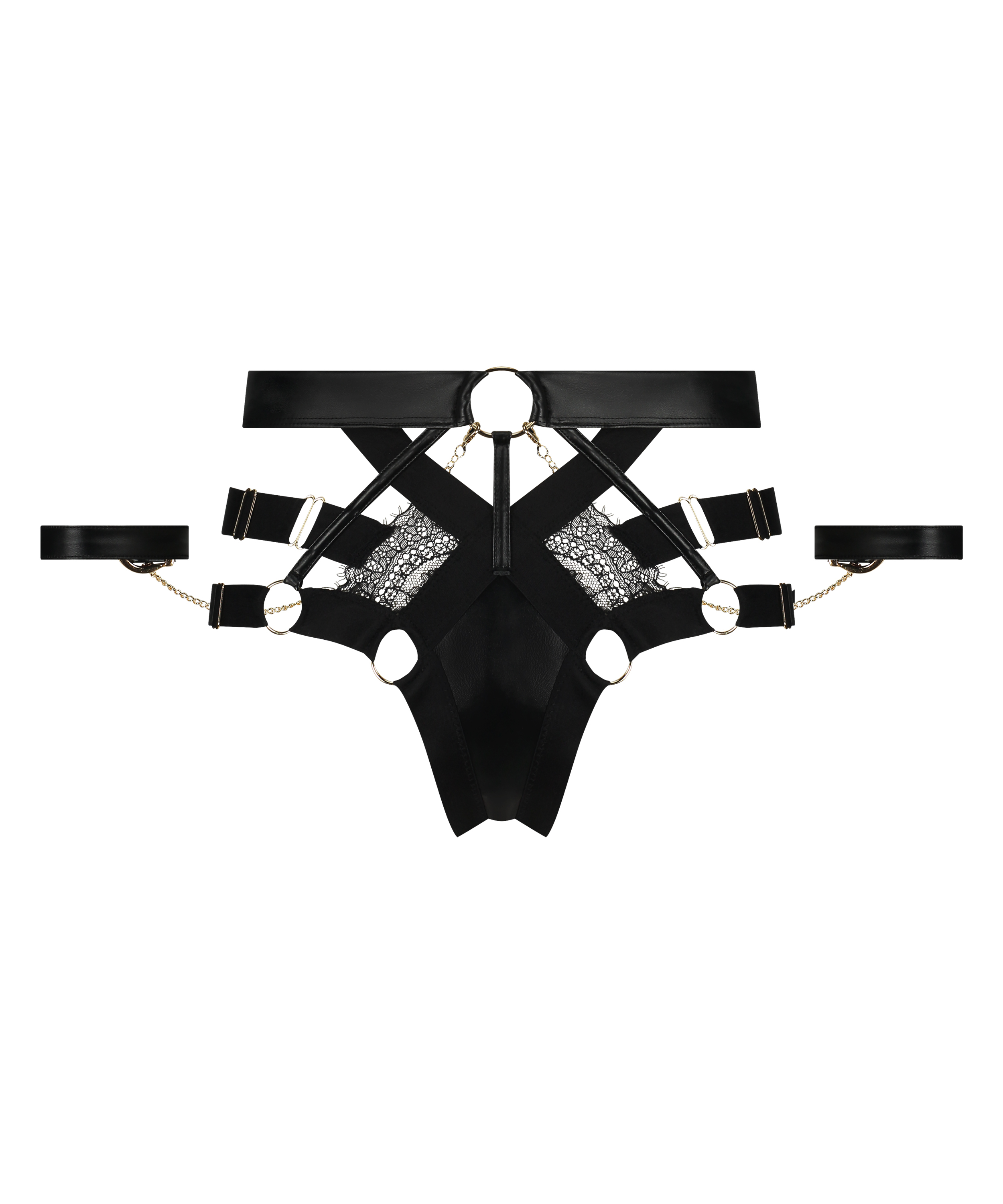 High leg brasiliansk trusse Faye, sort, main