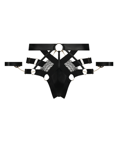 High leg brasiliansk trusse Faye, sort