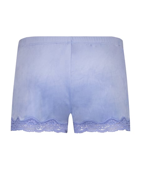 Shorts velour Lace, Blå