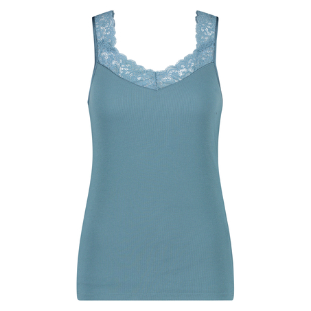 Singlet Rib Lace, Gr&oslash;n