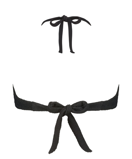 Bandeau bikinitop Crinkle, Sort