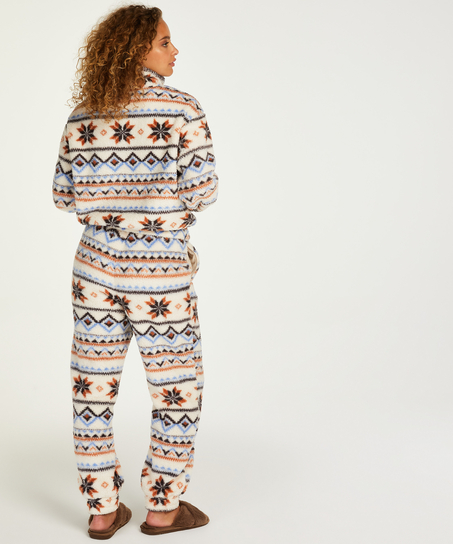 Joggingbukser Fleece, Hvid