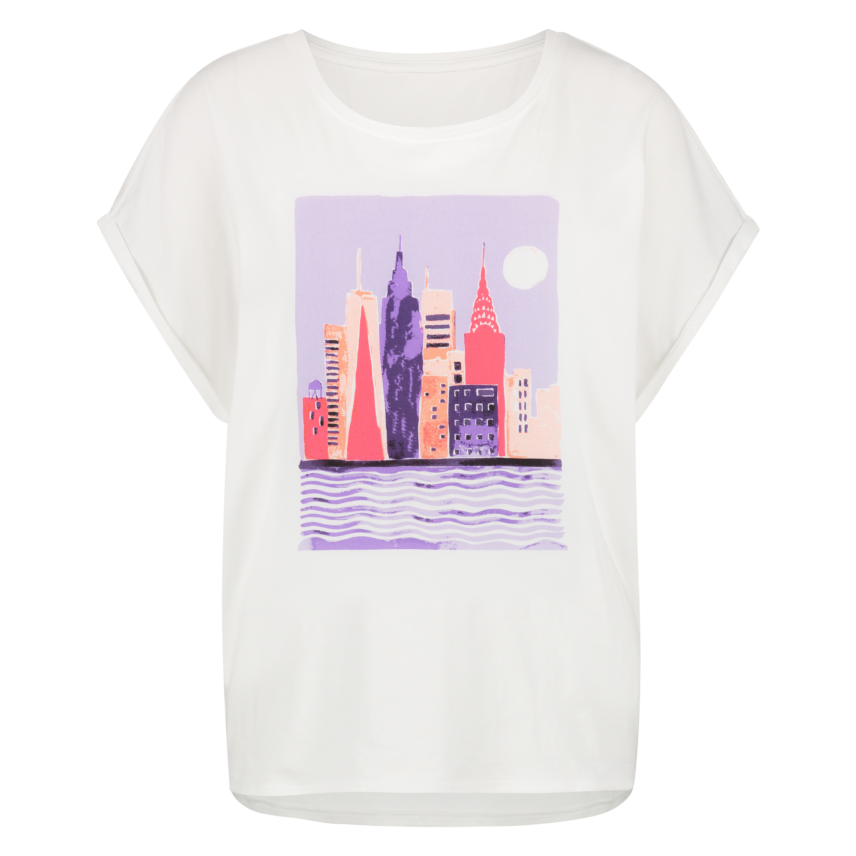 Pyjamastop korte ærmer, Hvid, main